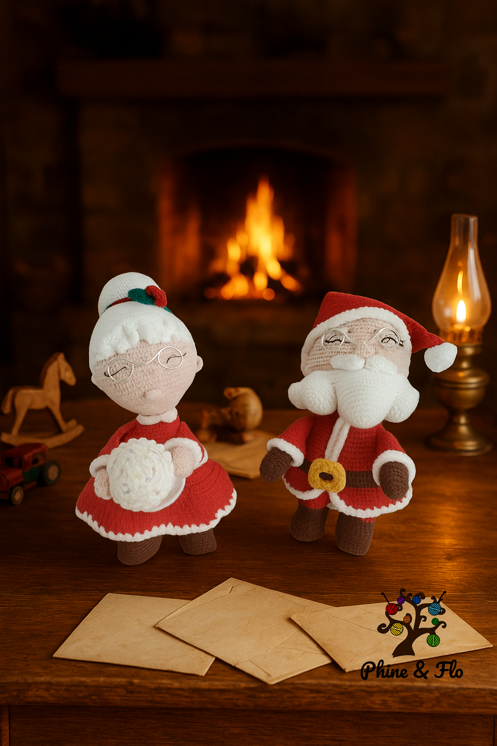 Duo Iconique de Noël au Crochet : Le Père et la Mère Noël